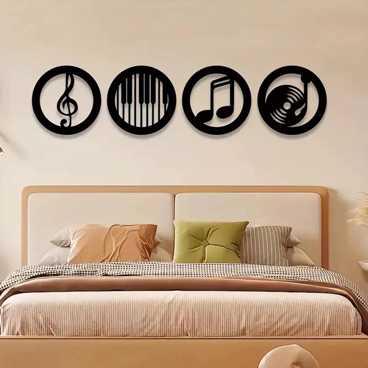 Wood Music Wall Art Decor Set of 4 Musical Note Piano Silhouette Panels Gifts for Music Lovers KTV Bar Recording Studio Decor 40x30cm
Wood Music Wall Art Decor Set of 4 Musical Note Piano Silhouette Panels Gifts for Music Lovers KTV Bar Recording Studio Decor 40x30cm