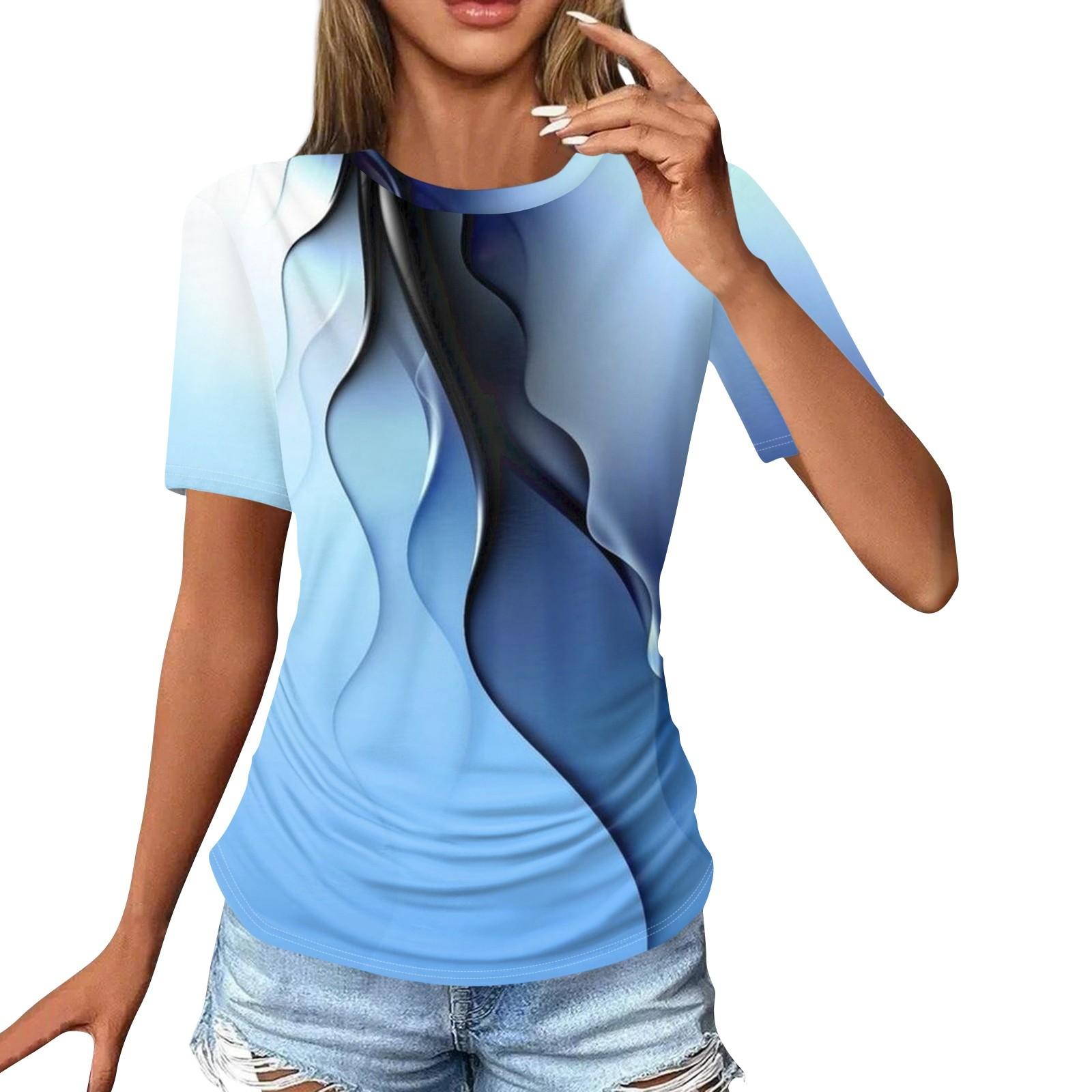 Женские футболки, модные повседневные топы с круглым вырезом и коротким рукавом, туника с принтом XXL
Женские футболки, модные повседневные топы с круглым вырезом и коротким рукавом, туника с принтом XXL