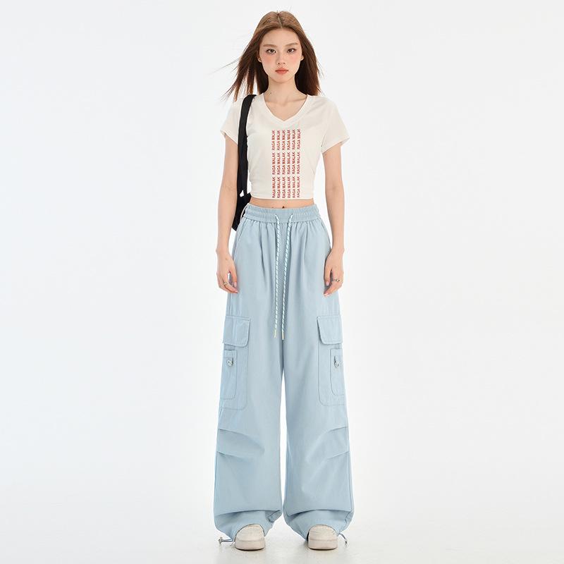 Women s Light Blue Elastic High-Waist Drawstring Ankle-Tie Casual Workwear Pants - Spring 2025 Small
Women s Light Blue Elastic High-Waist Drawstring Ankle-Tie Casual Workwear Pants - Spring 2025 Small