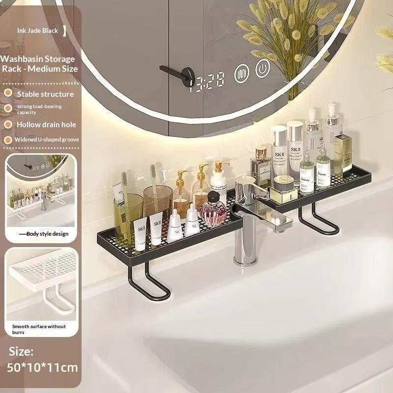 Household Bathroom Storage Rack Wall-Mounted Faucet No-Drill Sink Storage Rack чорний
Household Bathroom Storage Rack Wall-Mounted Faucet No-Drill Sink Storage Rack чорний
