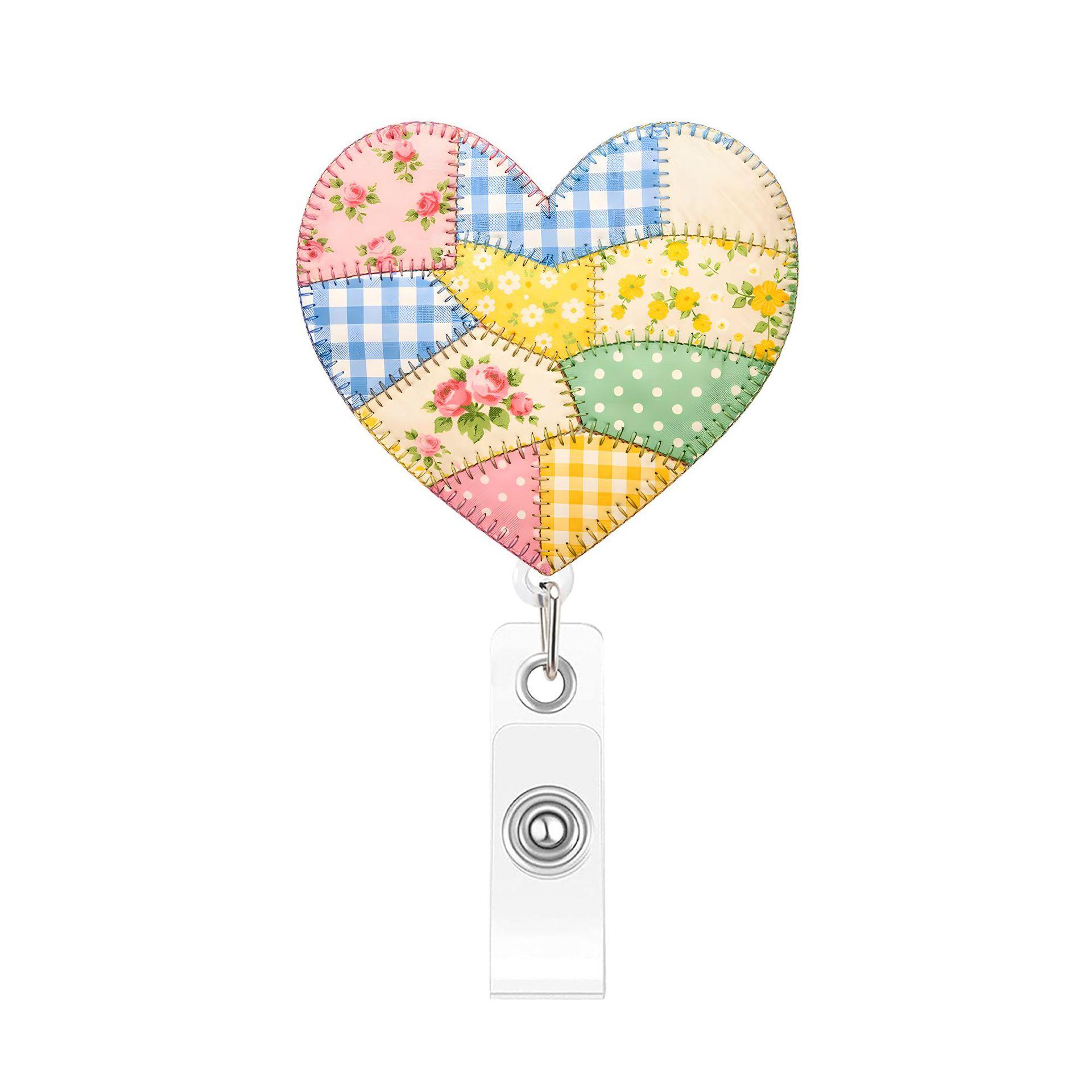 Heart Shape Patchwork Badge Reel Holder Cute Floral Print Retractable ID Badge Clip for Nurse Doctor Teacher Office Gifts
Heart Shape Patchwork Badge Reel Holder Cute Floral Print Retractable ID Badge Clip for Nurse Doctor Teacher Office Gifts
