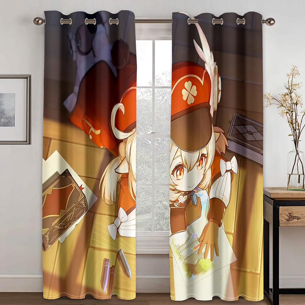 Детские любимые мультсериалы Шторы Аниме персонажи Шторы 2 панели Мальчики Девочки Комната Спальня Логово Гостиная Декор 50W60H(CM)X2&Grommet Top