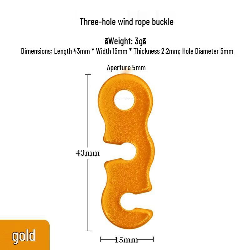 Outdoor Tent Three-Eye Wind Rope Buckles 10-pack
Outdoor Tent Three-Eye Wind Rope Buckles 10-pack