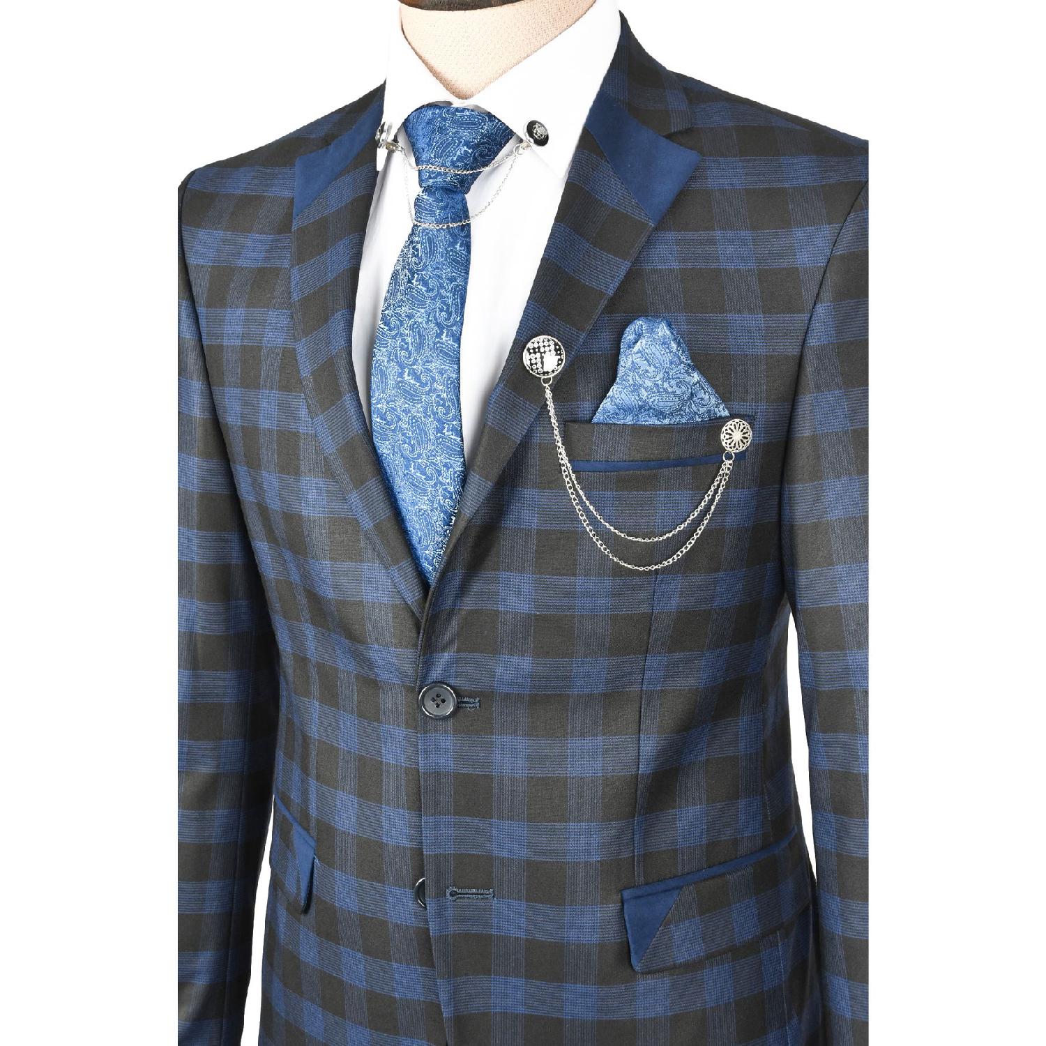 Men s Dark Navy Blue Pocket Welt Plaid Pattern Double Button Double Slit 2 Piece Suit 230030 46 мафінів кольору
Men s Dark Navy Blue Pocket Welt Plaid Pattern Double Button Double Slit 2 Piece Suit 230030 46 мафінів кольору