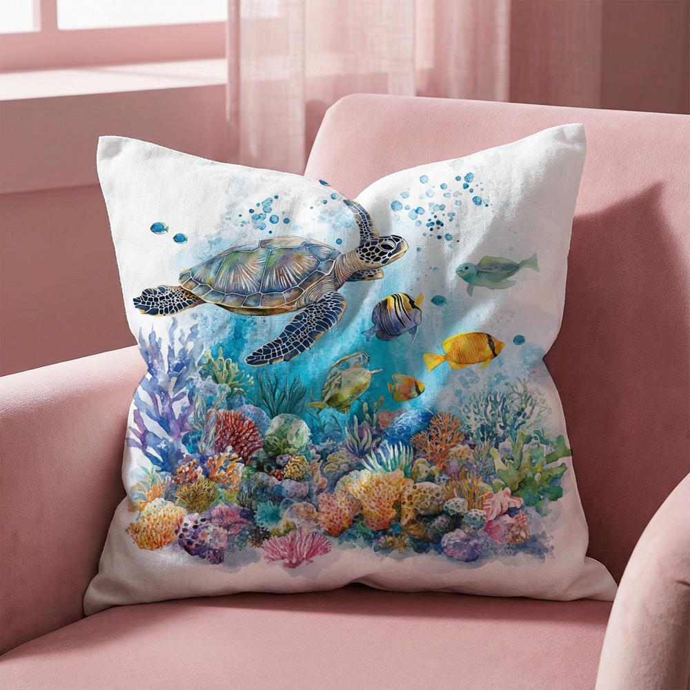 Watercolor Sea Turtle Cushion Cover Multi-Scene Pillow Cover for Home & Car - Reversible, Soft & Durable for Daily Use 30cmx30cm
Watercolor Sea Turtle Cushion Cover Multi-Scene Pillow Cover for Home & Car - Reversible, Soft & Durable for Daily Use 30cmx30cm