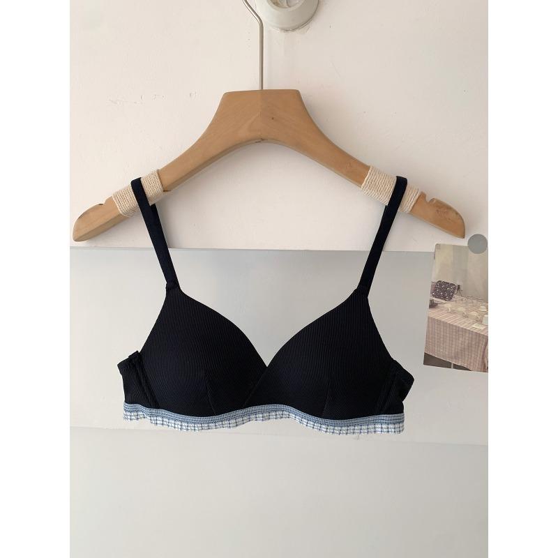 Girls Summer Thin Color Check Pattern Splicing Small Fresh Triangle Cup Small Breast Gathering Underwear 38/85AB
Girls Summer Thin Color Check Pattern Splicing Small Fresh Triangle Cup Small Breast Gathering Underwear 38/85AB