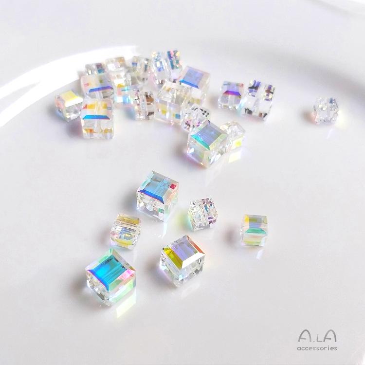 Iridescent Austrian Crystal Sugar Cube Beads for DIY Jewelry and Earrings 6x6mm Cube Crystal 1pc
Iridescent Austrian Crystal Sugar Cube Beads for DIY Jewelry and Earrings 6x6mm Cube Crystal 1pc