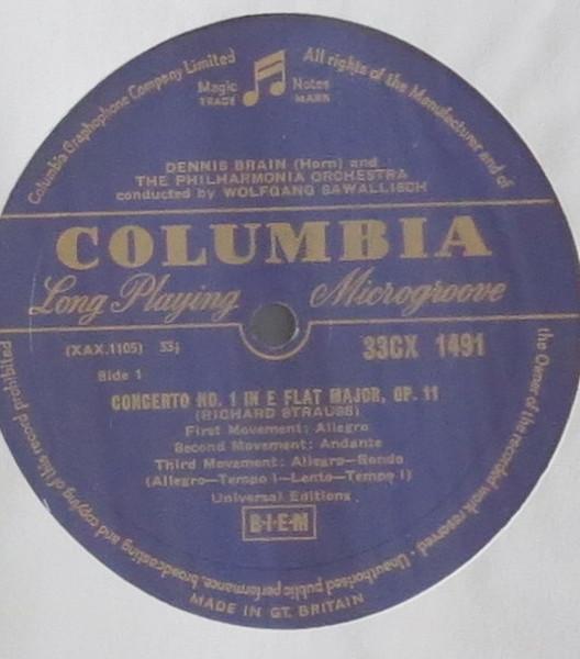 LP Record RICHARD STRAUSS DENNIS BRAIN Horn Concertos 33CX1491 COLUMBIA 1956 UK Classical Used
LP Record RICHARD STRAUSS DENNIS BRAIN Horn Concertos 33CX1491 COLUMBIA 1956 UK Classical Used