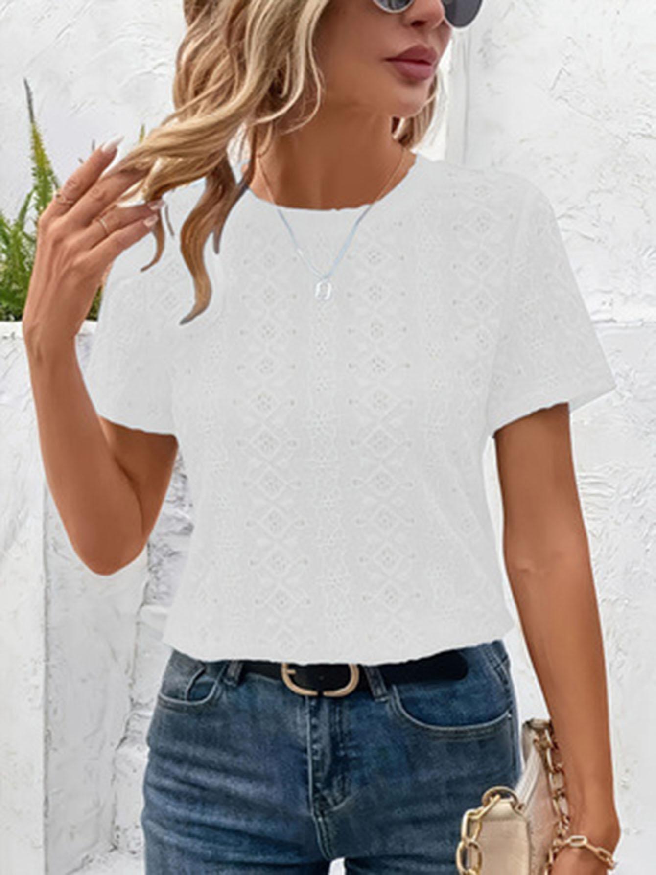 New hollowed out V-neck short sleeved bat sleeve slimming T-shirt, new top XXL білий
New hollowed out V-neck short sleeved bat sleeve slimming T-shirt, new top XXL білий