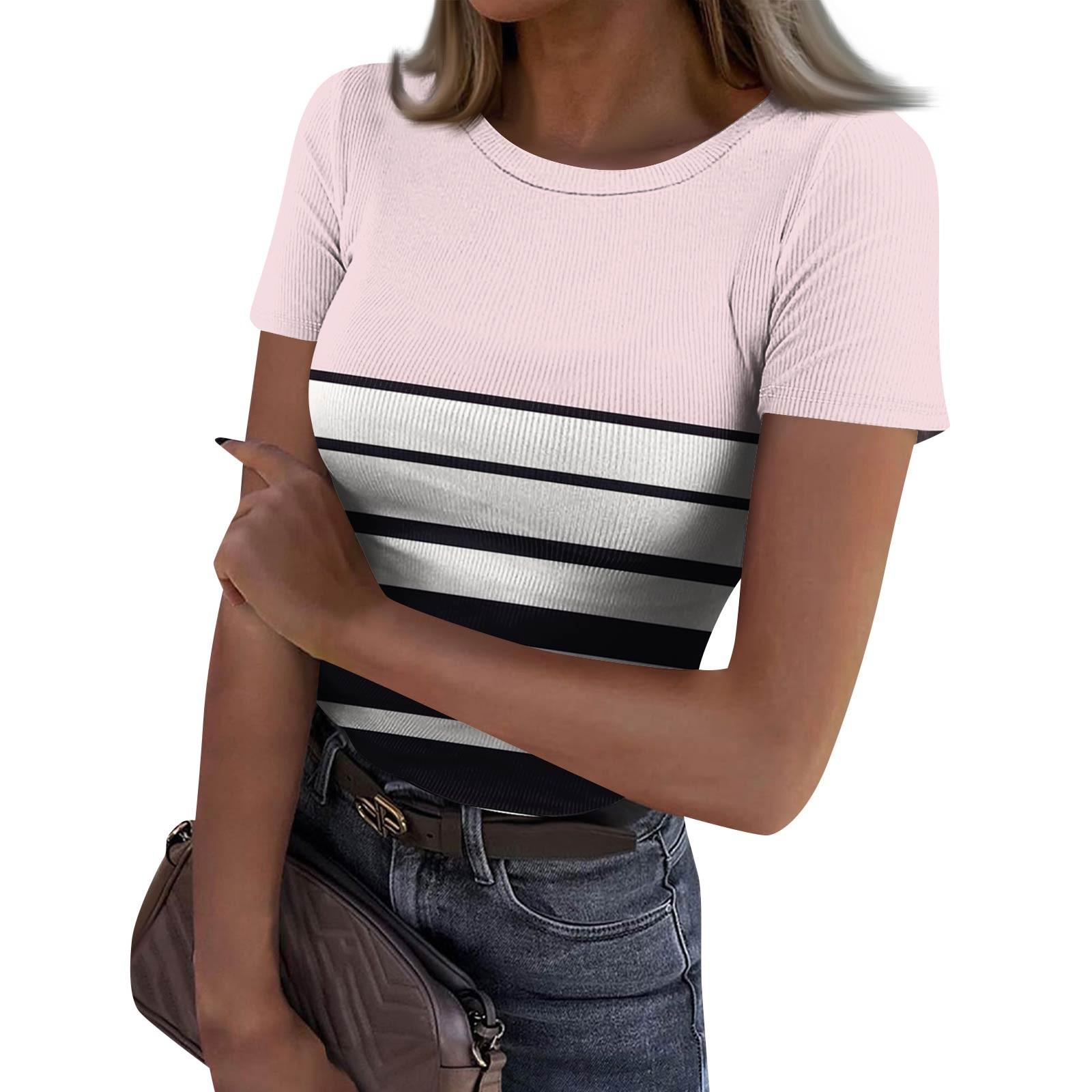 Женская узкая футболка, модный повседневный свитер с круглым вырезом и коротким рукавом XXL розовый
Женская узкая футболка, модный повседневный свитер с круглым вырезом и коротким рукавом XXL розовый