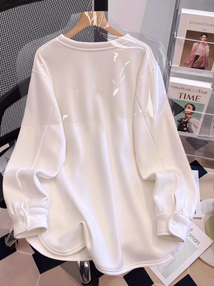 Женский базовый топ большого размера с длинным рукавом белого цвета с начесом для весны, осени и зимы M
Женский базовый топ большого размера с длинным рукавом белого цвета с начесом для весны, осени и зимы M