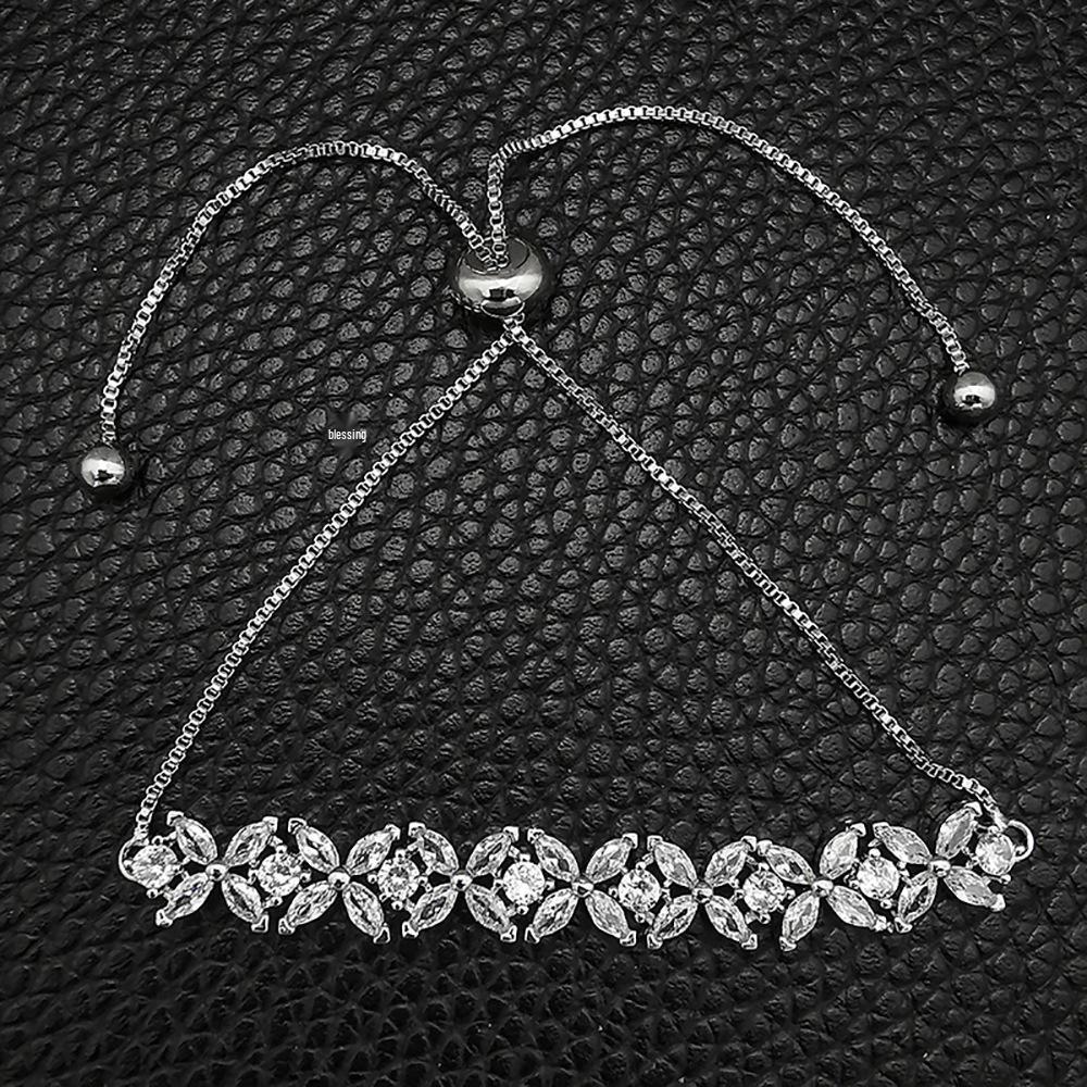 Европейский и американский цирконовый браслет: Женский нишевый дизайн, простой, модный, новый стиль пуш-пул - s6058. белый
Европейский и американский цирконовый браслет: Женский нишевый дизайн, простой, модный, новый стиль пуш-пул - s6058. белый