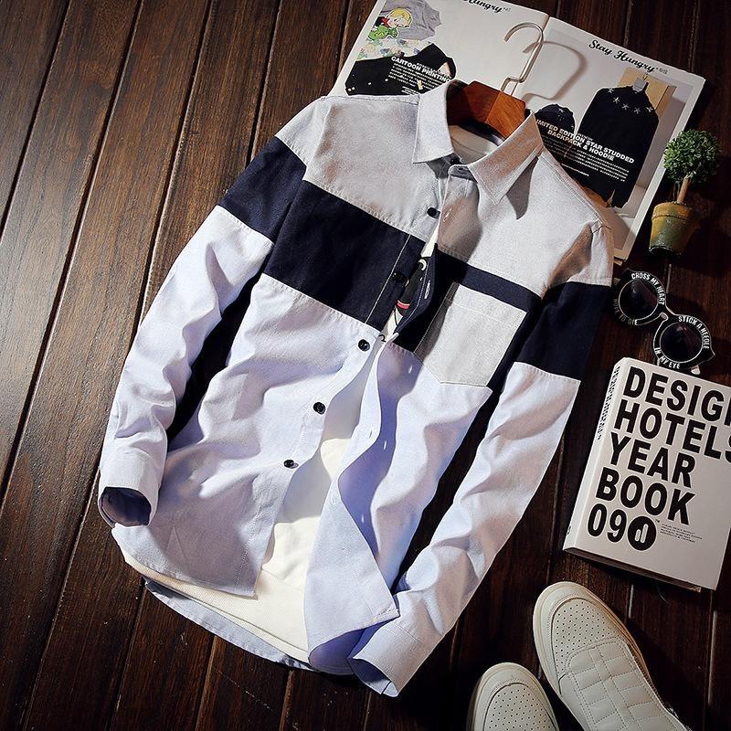 New Men s Contrast Shirt Striped Stitching Casual Plus Size Long-sleeved Shirt Vintage Trendy Casual Wear Minimalist Fashion Breathable Shirt XXXXXL сірий
New Men s Contrast Shirt Striped Stitching Casual Plus Size Long-sleeved Shirt Vintage Trendy Casual Wear Minimalist Fashion Breathable Shirt XXXXXL сірий