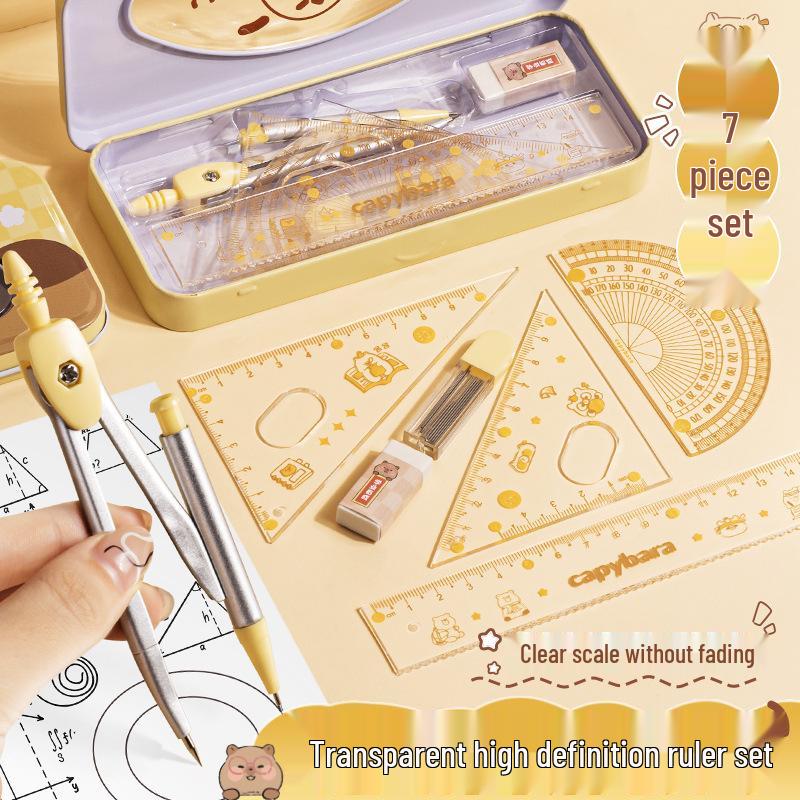 Kaba Bear Student Ruler Set: Four-Piece Geometry Kit for Elementary & Junior High Students 15cm
Kaba Bear Student Ruler Set: Four-Piece Geometry Kit for Elementary & Junior High Students 15cm
