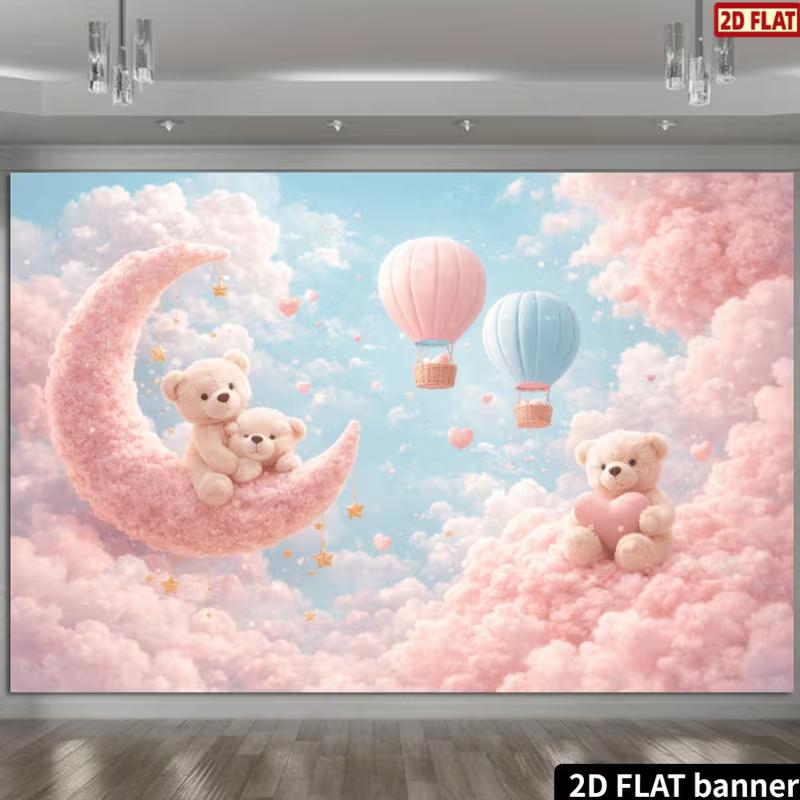 2D Neutral Bear & Moon Backdrop with Balloons Gender Reveal & Baby Party Background 47.2x31.5inch/120*80cm
2D Neutral Bear & Moon Backdrop with Balloons Gender Reveal & Baby Party Background 47.2x31.5inch/120*80cm