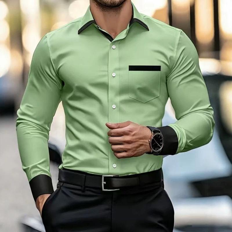 Men s Contrast Collar & Cuff Slim Fit Dress Shirt Long Sleeve Button Up Shirts Business Formal Casual Male Office Work Wear Blouse L светло-зеленый
Men s Contrast Collar & Cuff Slim Fit Dress Shirt Long Sleeve Button Up Shirts Business Formal Casual Male Office Work Wear Blouse L светло-зеленый