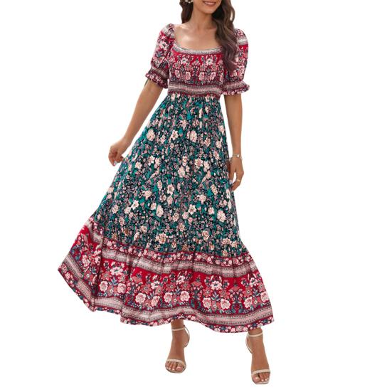 Women s Boho Maxi Dress Summer Casual Floral Print Flowy Dresses Puff Short Sleeve Square Neck Midi Dress for Beach Party Wedding XXL зелений
Women s Boho Maxi Dress Summer Casual Floral Print Flowy Dresses Puff Short Sleeve Square Neck Midi Dress for Beach Party Wedding XXL зелений