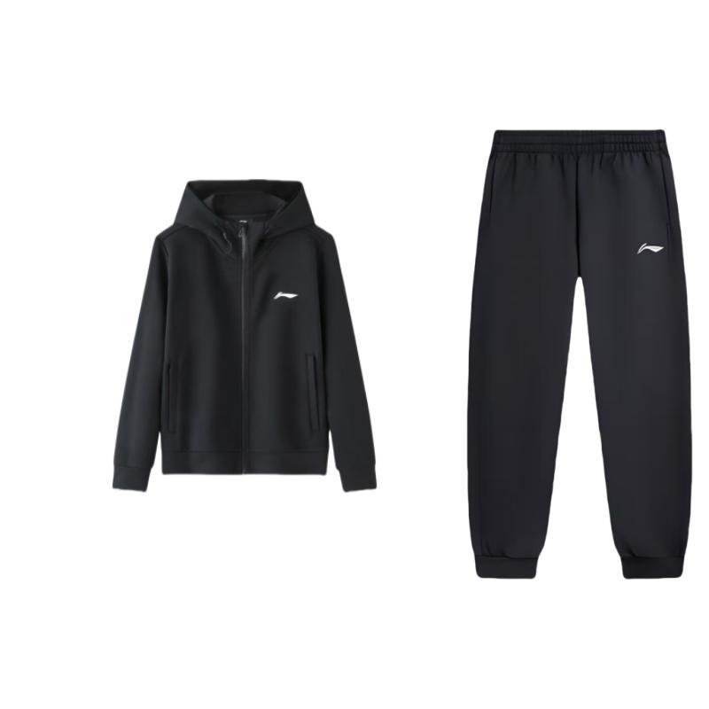 Li Ning Solid Color Hooded Loose Drop Shoulder Zipper Long Sleeve Top And Mid Waist Elastic Pants Casual Sports Set Men sets Black AKLU991-1+AWDT611-1 M
Li Ning Solid Color Hooded Loose Drop Shoulder Zipper Long Sleeve Top And Mid Waist Elastic Pants Casual Sports Set Men sets Black AKLU991-1+AWDT611-1 M