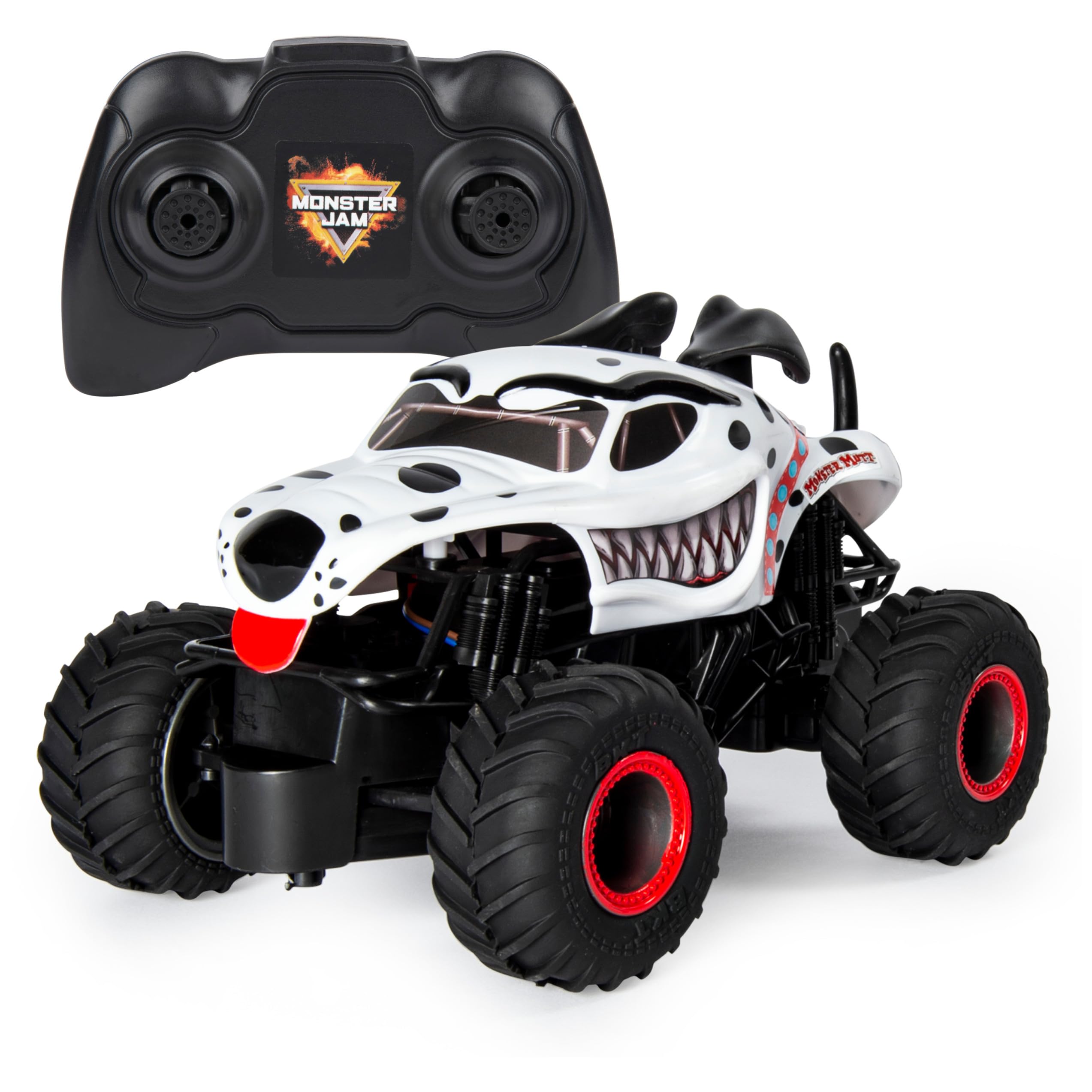 Official Monster Jam Monstermat Dalmatian Remote Control Monster Truck for Boys and Girls, 1:24 Scale, 2.4GHz, Ages 4-6+
Official Monster Jam Monstermat Dalmatian Remote Control Monster Truck for Boys and Girls, 1:24 Scale, 2.4GHz, Ages 4-6+