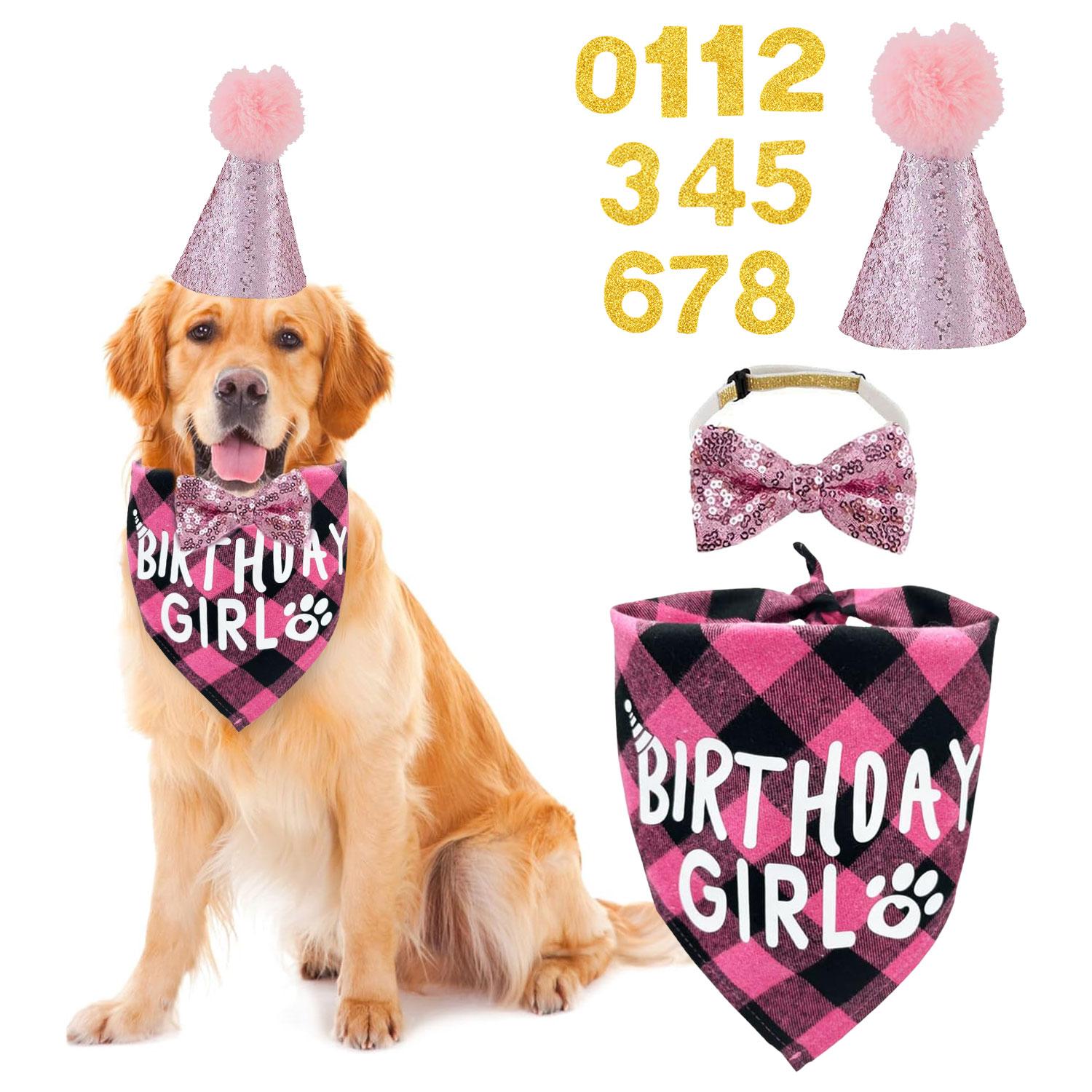 4pcs Dog Birthday Party Supplies, Birthday Boy Dog Bandana, Dog Birthday Hat with Numbers for Medium Large Dogs Pets
4pcs Dog Birthday Party Supplies, Birthday Boy Dog Bandana, Dog Birthday Hat with Numbers for Medium Large Dogs Pets