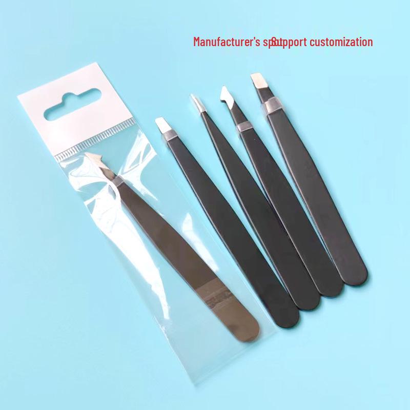 Black Stainless Steel Slant & Flat Tip Eyebrow Tweezers for Shaping & Hair Removal
Black Stainless Steel Slant & Flat Tip Eyebrow Tweezers for Shaping & Hair Removal