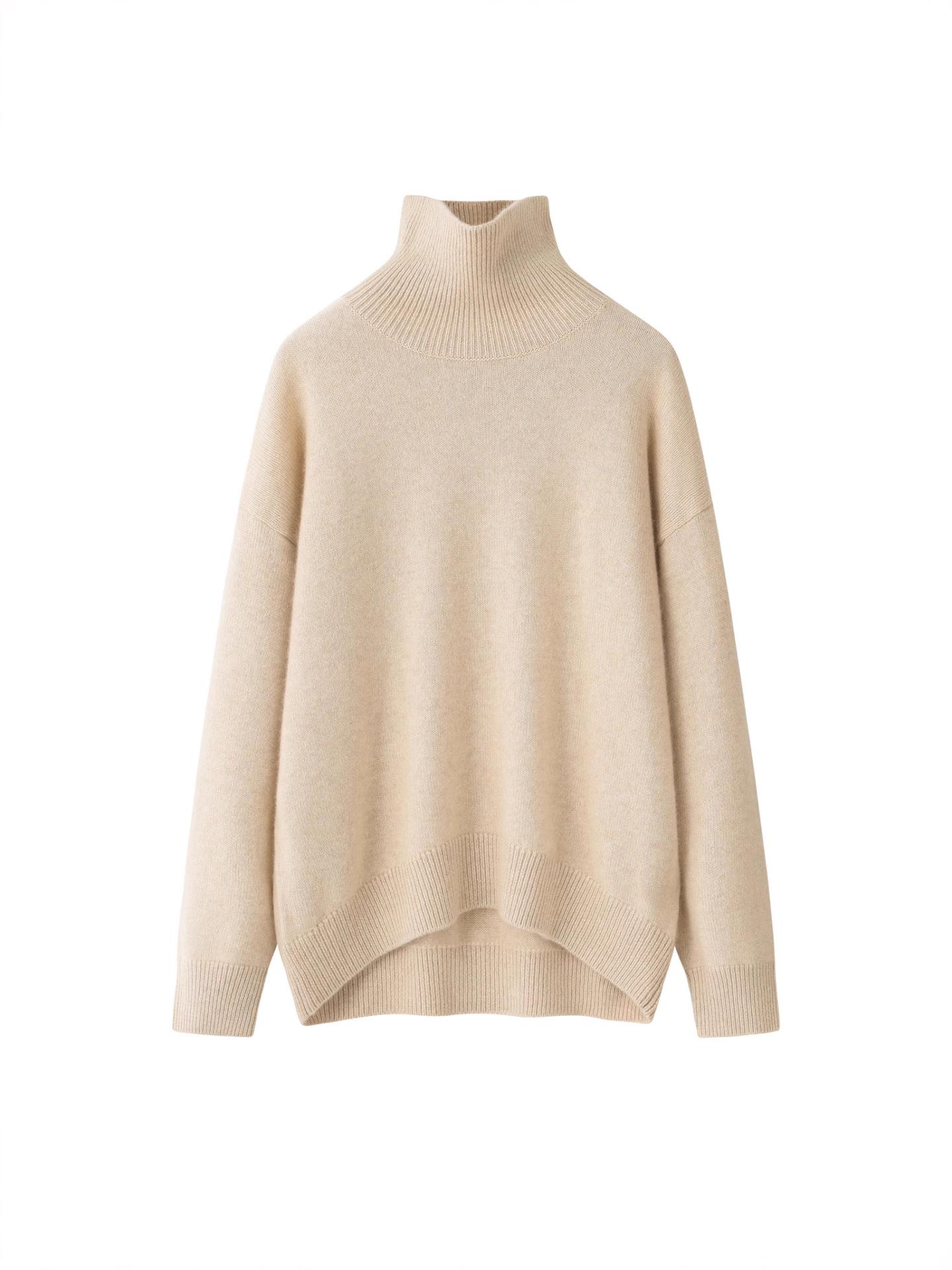 2025 Fall/Winter Pure Cashmere Semi-High Neck Loose Fit Sweater White
2025 Fall/Winter Pure Cashmere Semi-High Neck Loose Fit Sweater White