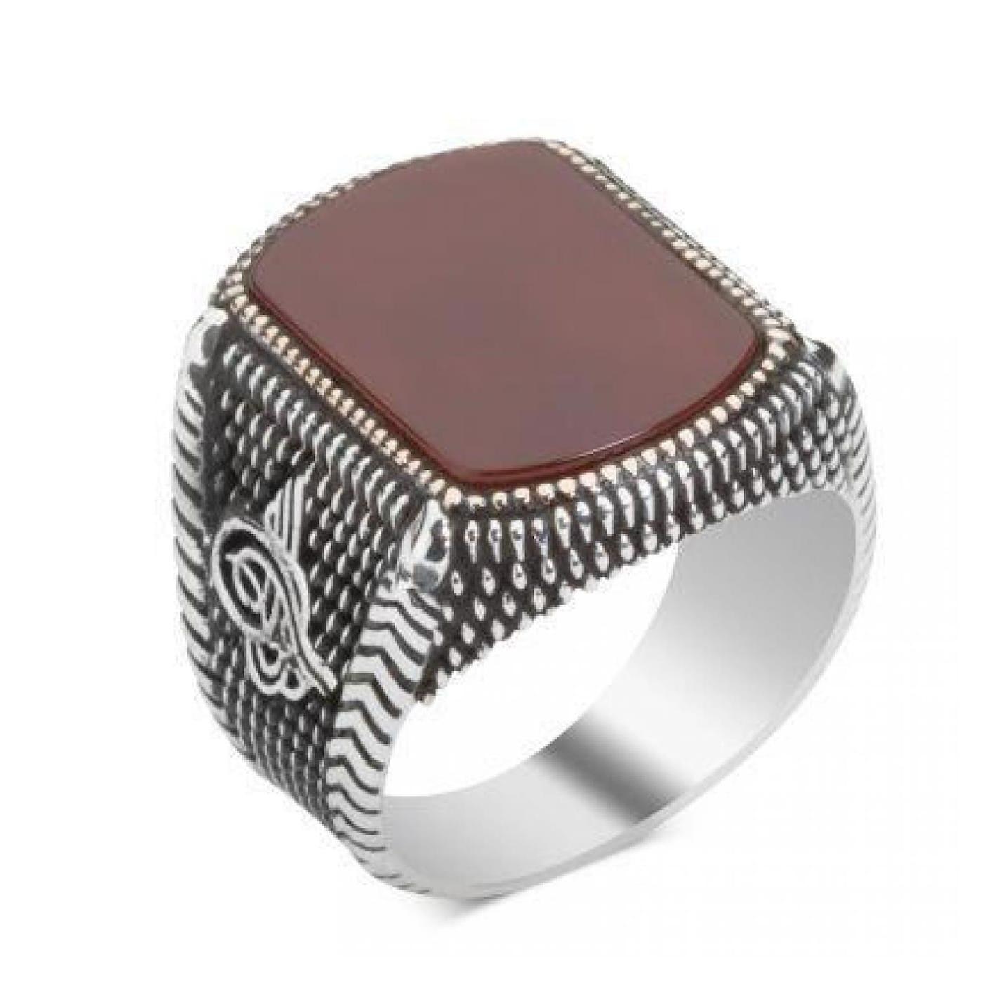 Мужское кольцо с агатом из стерлингового серебра 925 пробы Тугра
Мужское кольцо с агатом из стерлингового серебра 925 пробы Тугра