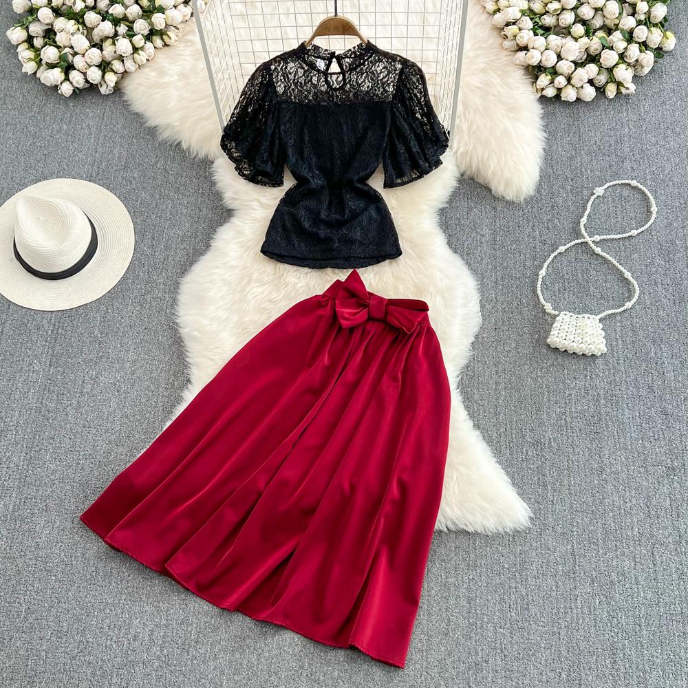 RUGOD модный костюм женский кружевной с полыми рукавами-трубой тонкий топ комплект из двух предметов юбка трапециевидной формы с высокой талией и бантом 2022 лето 2022 г.
RUGOD модный костюм женский кружевной с полыми рукавами-трубой тонкий топ комплект из двух предметов юбка трапециевидной формы с высокой талией и бантом 2022 лето 2022 г.