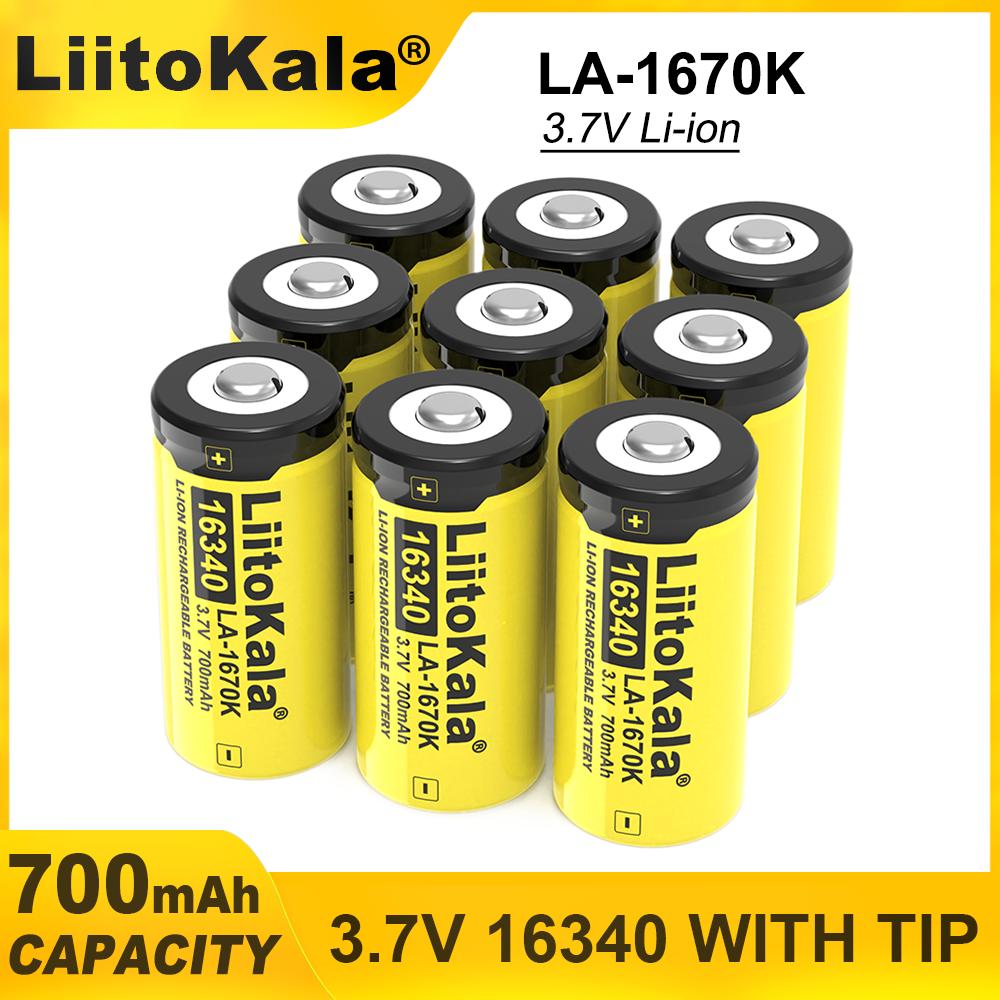 LiitoKala LA-1670K 16340 700mAh 3.7V Rechargeable Battery Recarregavel Lithium ion Battery For toy,electric fan 1PCS
LiitoKala LA-1670K 16340 700mAh 3.7V Rechargeable Battery Recarregavel Lithium ion Battery For toy,electric fan 1PCS