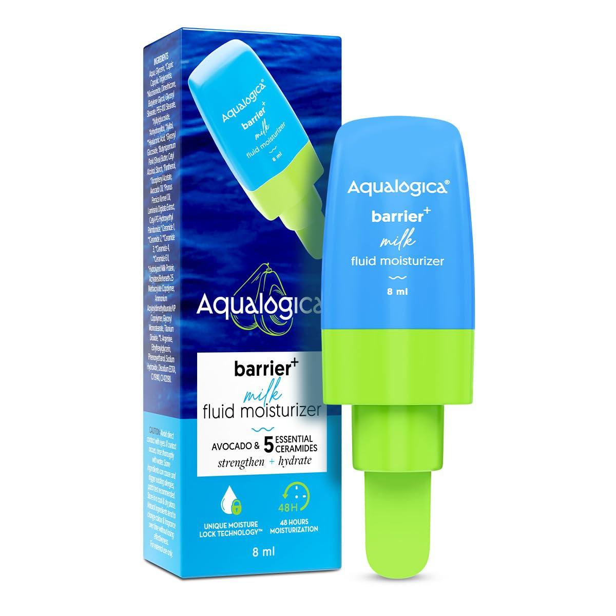 Aqualogica 5 Barrier+ Milk Fluid Moisturizer 8 ml Pack | Lightweight Hydrating Skin Repair Cream 48Hr Moisturization
Aqualogica 5 Barrier+ Milk Fluid Moisturizer 8 ml Pack | Lightweight Hydrating Skin Repair Cream 48Hr Moisturization