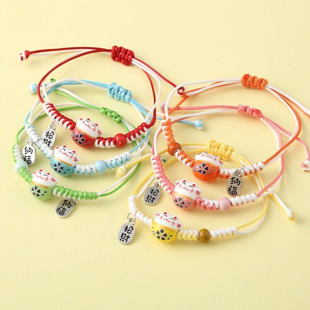 Керамический кулон в виде кошки, браслет Maneki Neko, женское кольцо на руку, красная плетеная веревка, любители фиолетовый
Керамический кулон в виде кошки, браслет Maneki Neko, женское кольцо на руку, красная плетеная веревка, любители фиолетовый