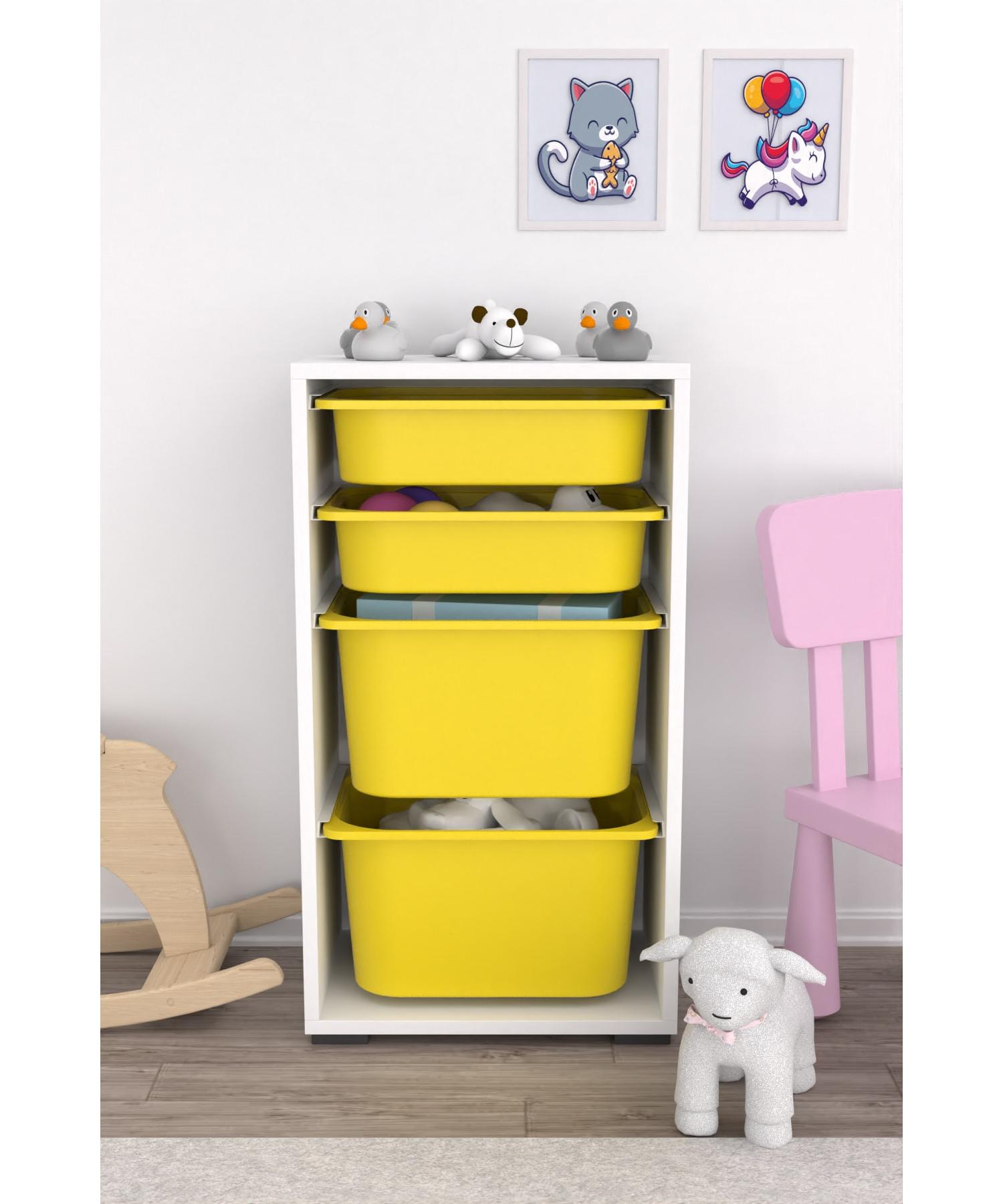 2 Large and 2 Small Toy Cabinets with Basket Multi-Purpose Kitchen Pantry Cabinet Yellow
2 Large and 2 Small Toy Cabinets with Basket Multi-Purpose Kitchen Pantry Cabinet Yellow