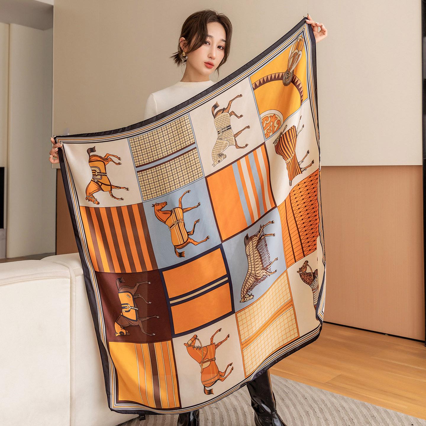 Women s 110cm Printed Faux Silk Scarf: Versatile Neck, Beach, and Sunscreen Wrap
Women s 110cm Printed Faux Silk Scarf: Versatile Neck, Beach, and Sunscreen Wrap