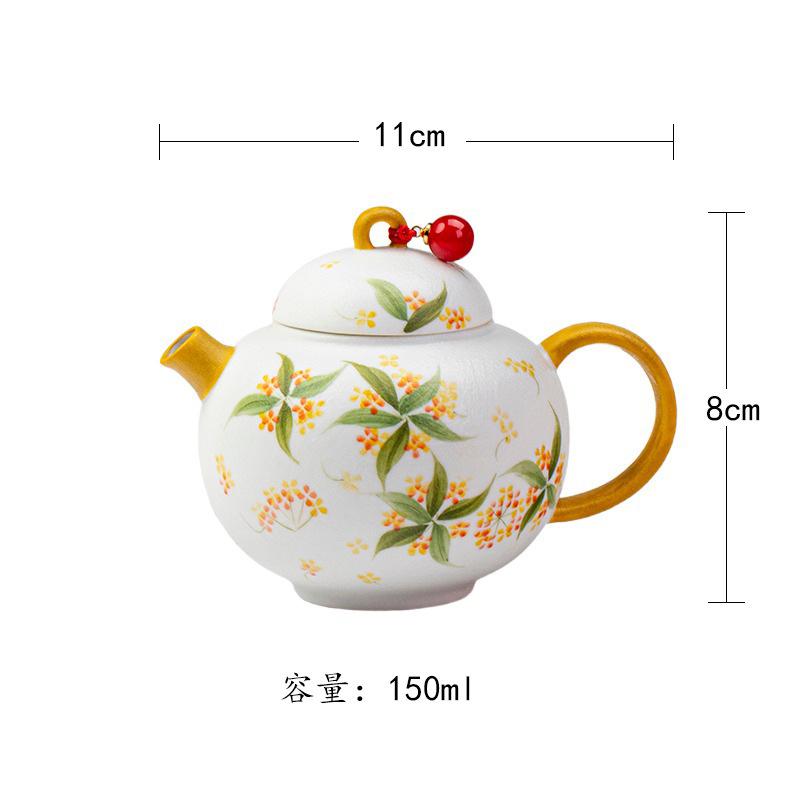 150ml Hand-painted Osmanthus Teapot Zen Tea Infuser Pot Tea Brewing Kettle With Ball Hole Flower Tea Cha Accessories Craft
150ml Hand-painted Osmanthus Teapot Zen Tea Infuser Pot Tea Brewing Kettle With Ball Hole Flower Tea Cha Accessories Craft