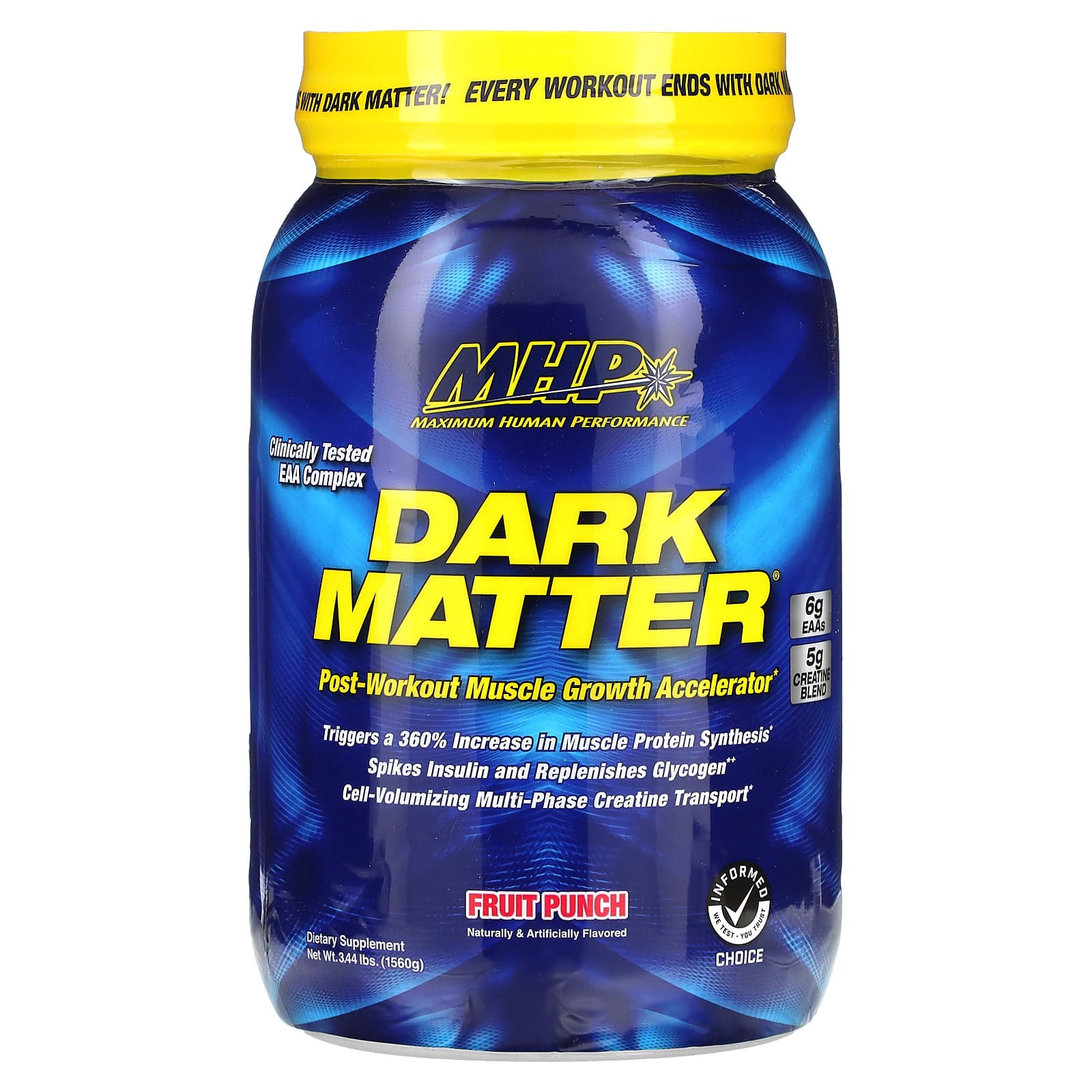 MHP, Dark Matter, Post-Workout Muscle Growth Promoter, Fruit Punch, 3.44 lbs (1,560 g)
MHP, Dark Matter, Post-Workout Muscle Growth Promoter, Fruit Punch, 3.44 lbs (1,560 g)