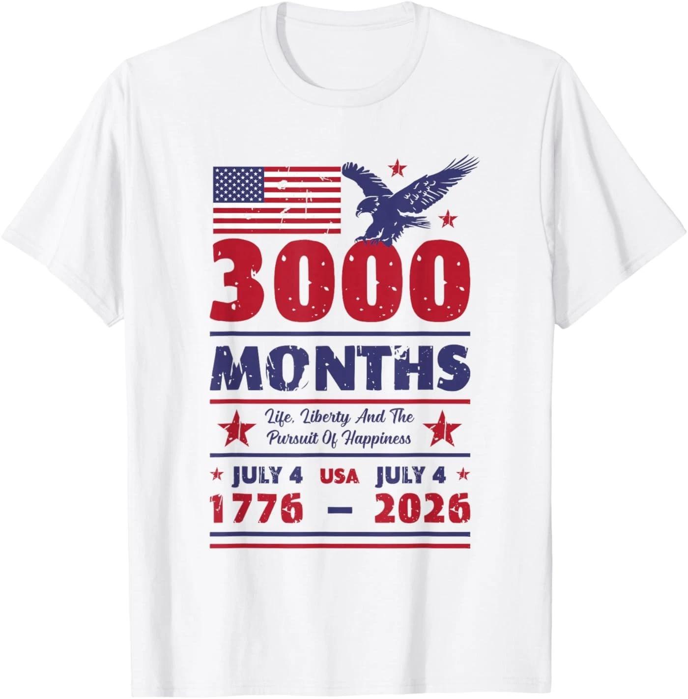 USA Anniversary 3000 Months July 4 US Flag 250 Years America T-Shirt S
USA Anniversary 3000 Months July 4 US Flag 250 Years America T-Shirt S