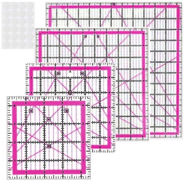 4Pcs Multipurpose Acrylic Sewing Ruler Set Quilting Templates Patchwork Measuring Tool For Fabric Cutting Sewing Craft рожевий
4Pcs Multipurpose Acrylic Sewing Ruler Set Quilting Templates Patchwork Measuring Tool For Fabric Cutting Sewing Craft рожевий