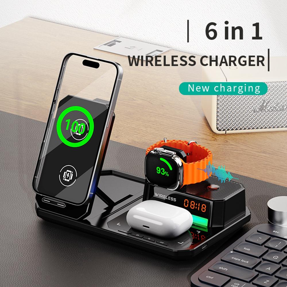 C18 6-in-1 Wireless Charger Digital Charging Station with Bluetooth-compatible Speaker RGB Light Orange
C18 6-in-1 Wireless Charger Digital Charging Station with Bluetooth-compatible Speaker RGB Light Orange