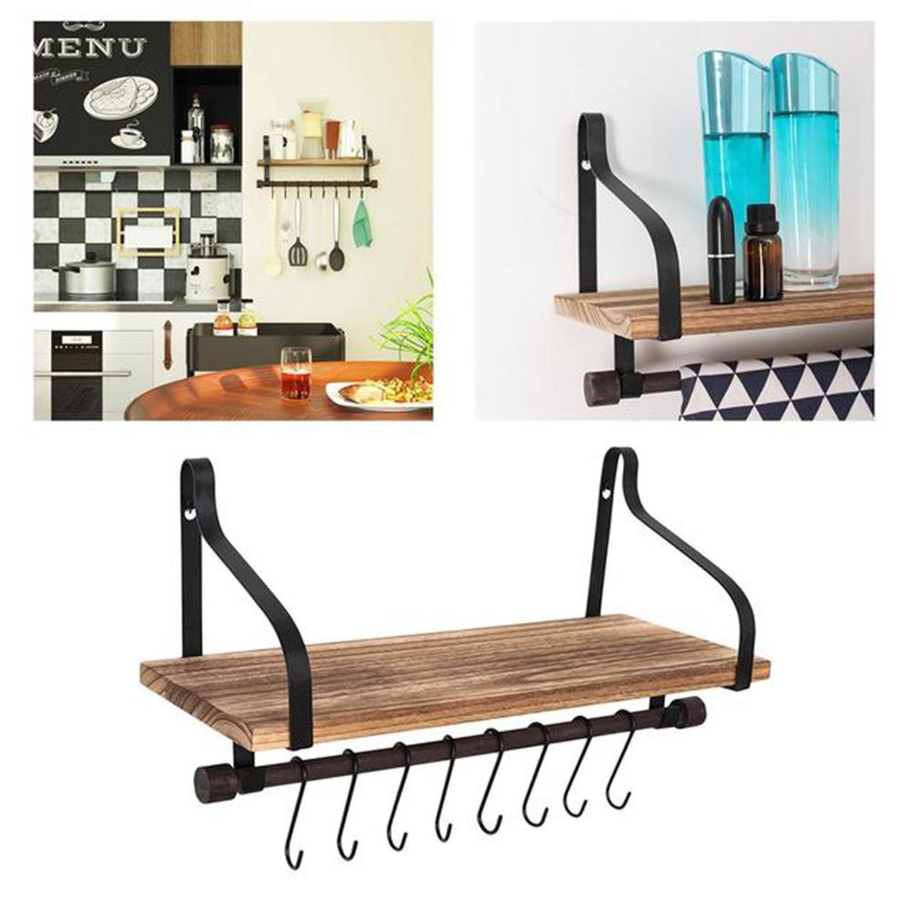 Simple Floating Wooden Rack Carbonized Wood Board Iron Art Wall Mount Storage Shelf with S Hooks Type A
Simple Floating Wooden Rack Carbonized Wood Board Iron Art Wall Mount Storage Shelf with S Hooks Type A