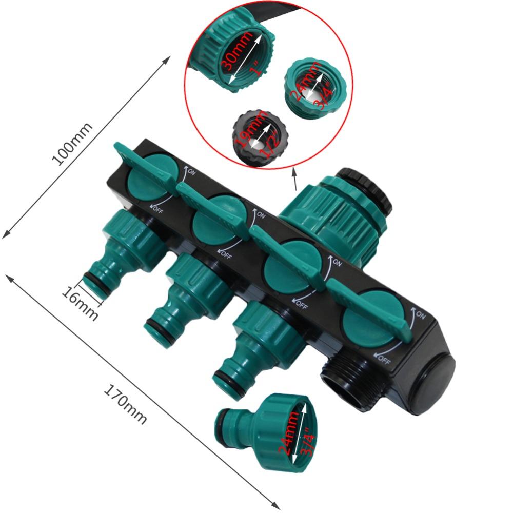 4-Way Water Splitters 1 to 3/4 to 1/2 Thread European Standard Thread Garden Irrigation Watering Connector Fittings Valve
4-Way Water Splitters 1 to 3/4 to 1/2 Thread European Standard Thread Garden Irrigation Watering Connector Fittings Valve