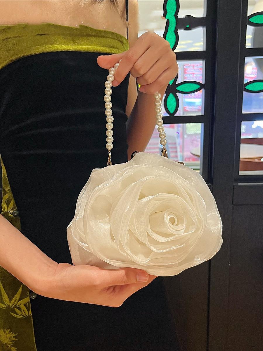 Vintage Pearl Chain Satin Rose Evening Clutch Design Dinner Party Wedding Flower Purse White/Black Bridal Banquet Handbags Prom about21x5x19cm
Vintage Pearl Chain Satin Rose Evening Clutch Design Dinner Party Wedding Flower Purse White/Black Bridal Banquet Handbags Prom about21x5x19cm