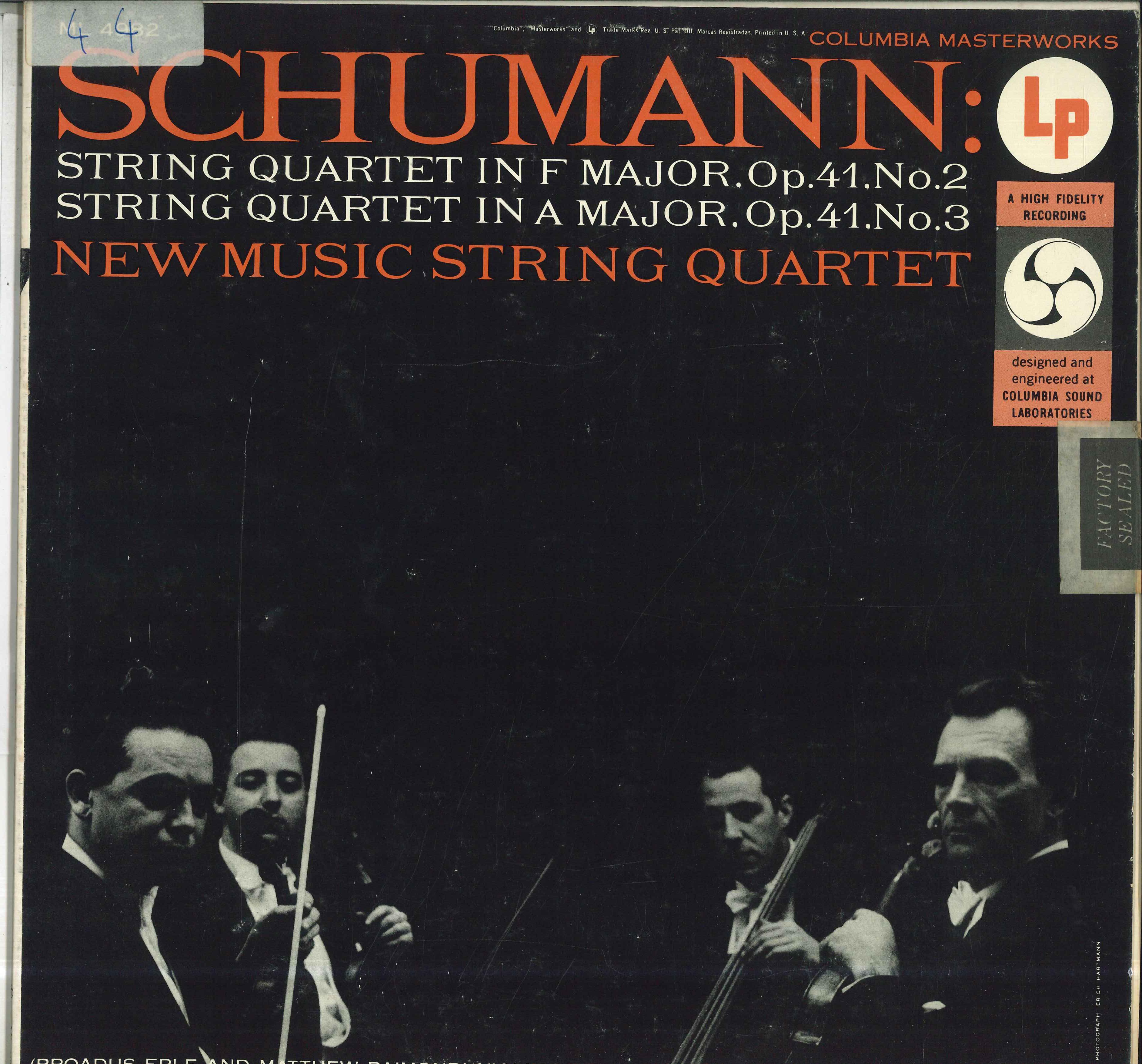 LP Record NEW MUSIC STRING QUARTET Schumann String Quartet In F Major ML4982 COLUMBIA MASTER 1955 US Classical Used
LP Record NEW MUSIC STRING QUARTET Schumann String Quartet In F Major ML4982 COLUMBIA MASTER 1955 US Classical Used
