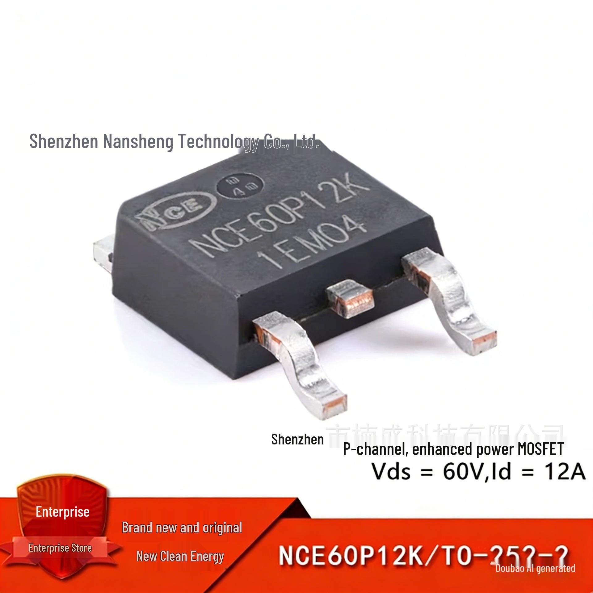 Original NCE60P12K TO-252-2, 60V 12A P-channel Power MOSFET
Original NCE60P12K TO-252-2, 60V 12A P-channel Power MOSFET