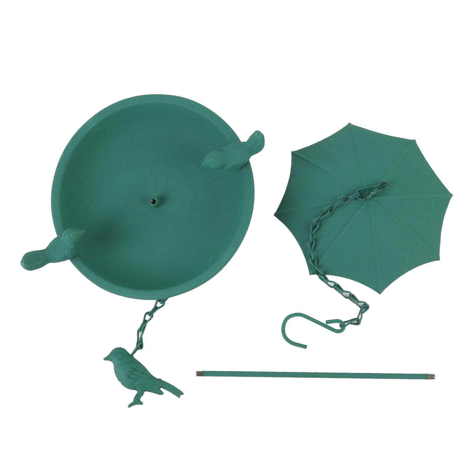 Hanging Bird Feeder Green Metal Large Capacity Umbrella Top Hanging Bath Tray for Outdoor Garden
Hanging Bird Feeder Green Metal Large Capacity Umbrella Top Hanging Bath Tray for Outdoor Garden