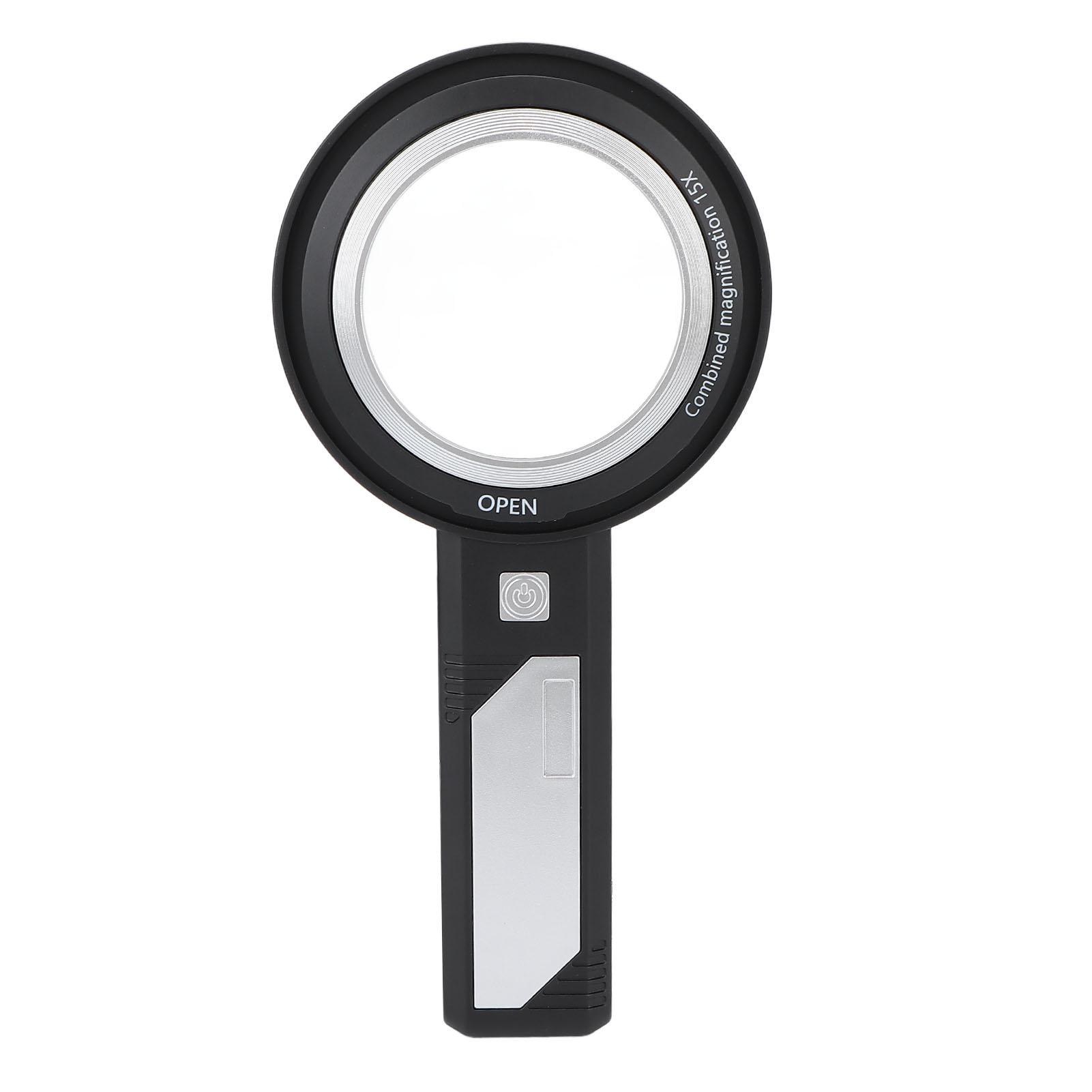 Seniors 6X/15X Magnifying Glass 6 LED Lights Handheld Lens Magnifier for Reading Inspection
Seniors 6X/15X Magnifying Glass 6 LED Lights Handheld Lens Magnifier for Reading Inspection