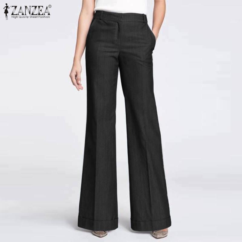 ZANZEA Женские свободные повседневные брюки-клеш на молнии
ZANZEA Женские свободные повседневные брюки-клеш на молнии
