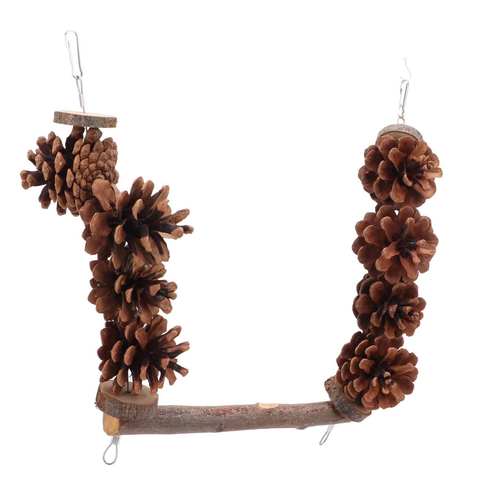 Wood Perch Toy Pine Cone Parrot Swing Stand for Conure Cockatiel Parakeet African Grey
Wood Perch Toy Pine Cone Parrot Swing Stand for Conure Cockatiel Parakeet African Grey