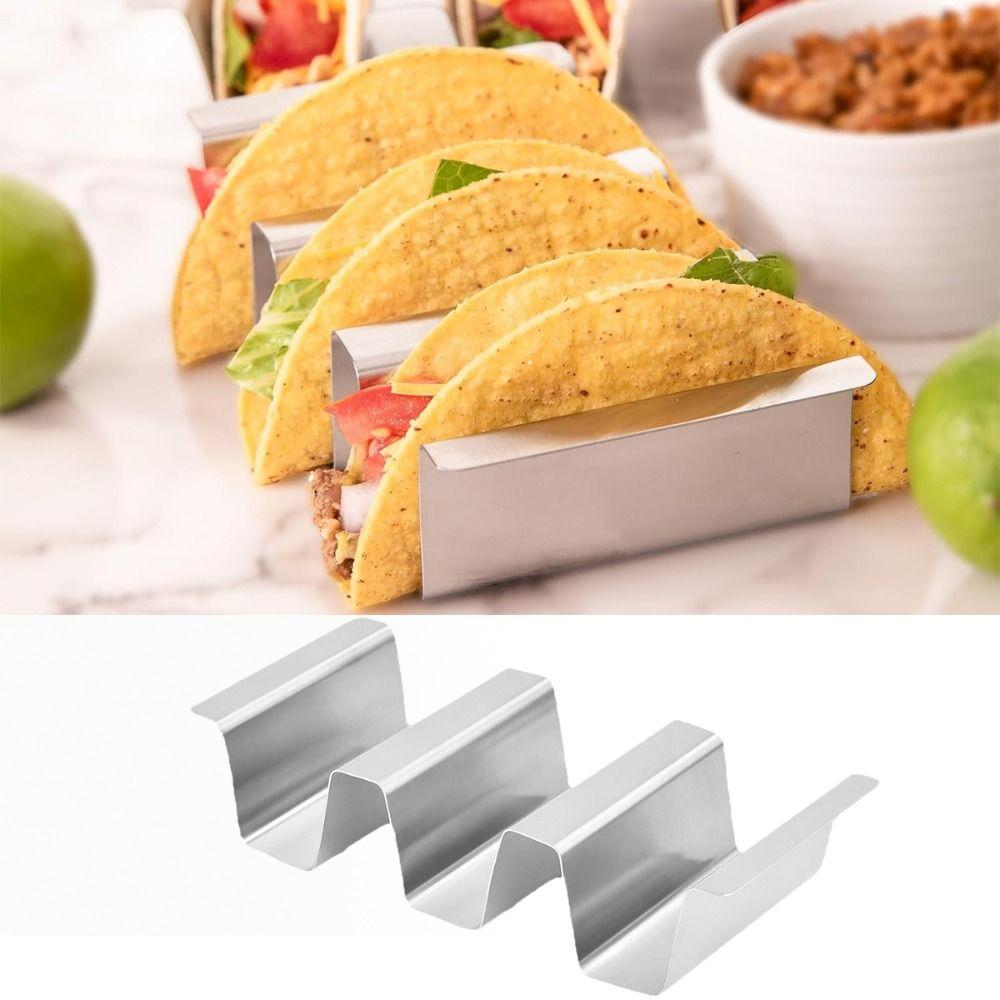 Stainless Steel Taco Holder Stand 3 Grid Tortilla Stand Professional Taco Rack Tray Household срібний
Stainless Steel Taco Holder Stand 3 Grid Tortilla Stand Professional Taco Rack Tray Household срібний