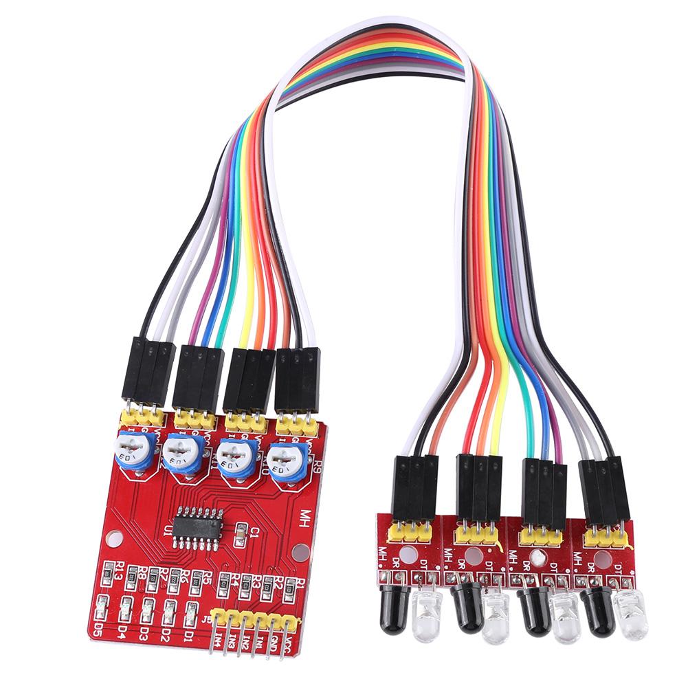 4channel Infrared Reflection Tracking Sensor Module Set Smart Car Obstacle Avoidance PCB
4channel Infrared Reflection Tracking Sensor Module Set Smart Car Obstacle Avoidance PCB