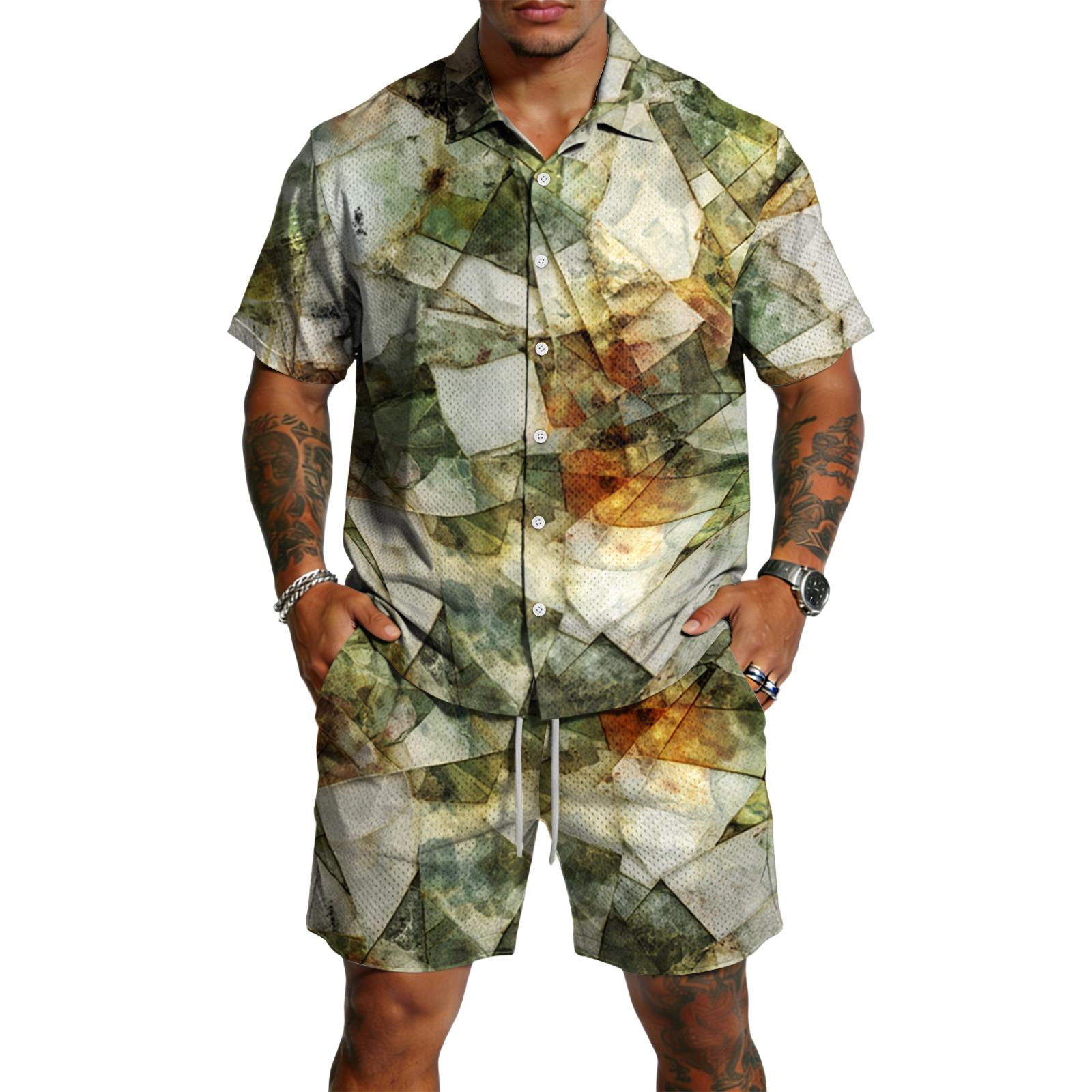 Men s Casual Lightweight Breathable Short-Sleeve Shirt And Shorts Set XL
Men s Casual Lightweight Breathable Short-Sleeve Shirt And Shorts Set XL